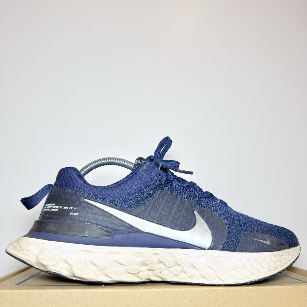 Nike Mens Size 10 React Infinity Run Flyknit 3 Blue White Running Shoes Sneaker